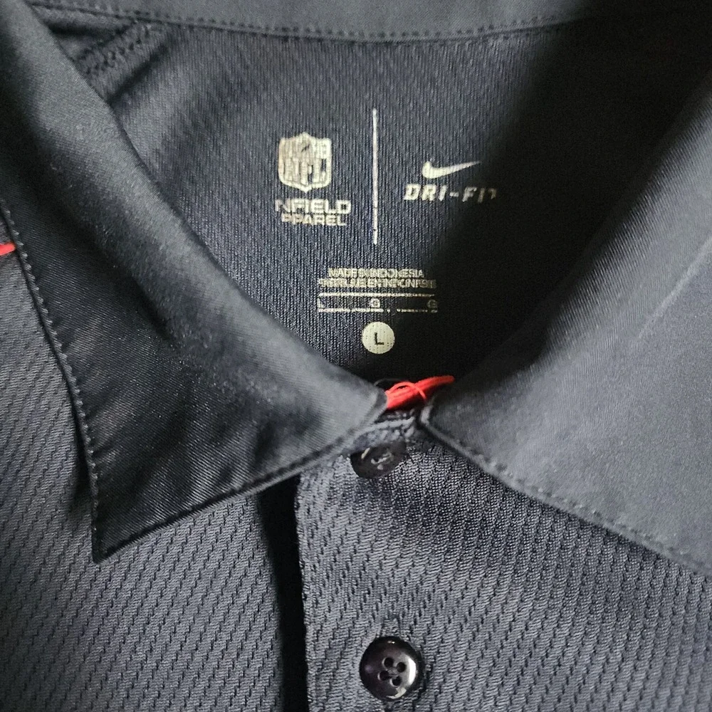 Nike Polo Shirt Mens L Blue Houston Texans NFL Dri-FIT Short Sleeve Performance